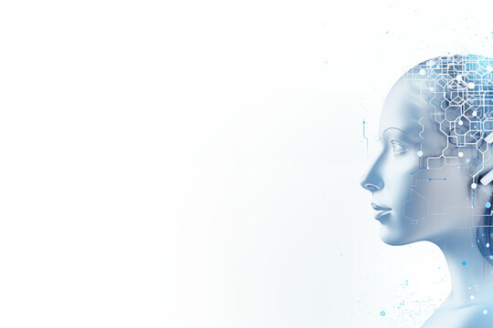 AI Robot and Futuristic Background image
