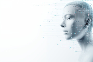 AI Robot and Futuristic Background image