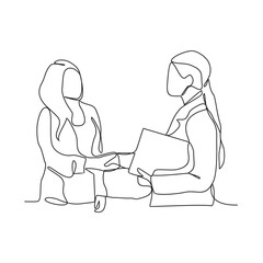One continuous line drawing of  Handshake of two businessmen, partnership concept, Shaking hands to seal a deal. Vector illustration business deal activity in simple linear style vector concept.