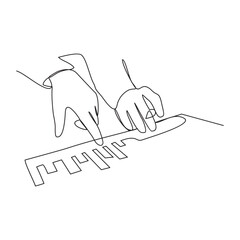 One continuous line drawing of someone presenting in front of an audience vector illustration. Suitable design concept for businessman or business woman presentation their business with graphic design