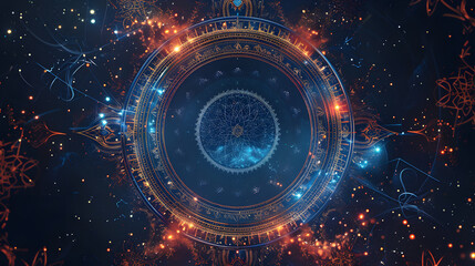 Beautiful bright background on the theme of the Muslim, Arabic holiday of Ramadan with its attributes. AI Generated