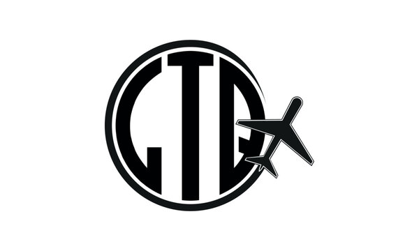 LTQ three initial letter circle tour & travel agency logo design vector template. hajj Umrah agency, abstract, wordmark, business, monogram, minimalist, brand, company, flat, tourism agency, tourist