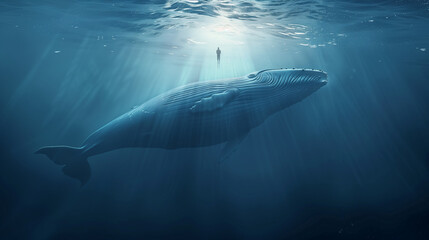 Naklejka premium Jonah Falling Towards The Fish That Swallows Him; Jonah In The Belly Of The Whale