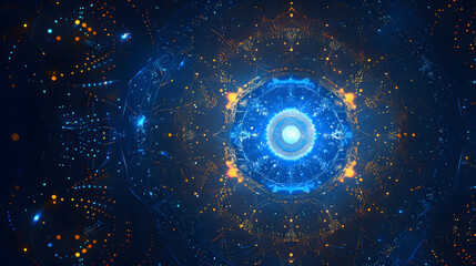 Beautiful bright background on the theme of the Muslim, Arabic holiday of Ramadan with its attributes. AI Generated