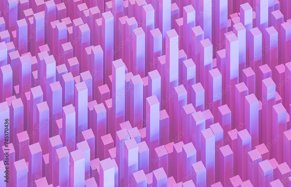 Poster Abstract futuristic business technology background with geometric 3d shape. 3d rendering.