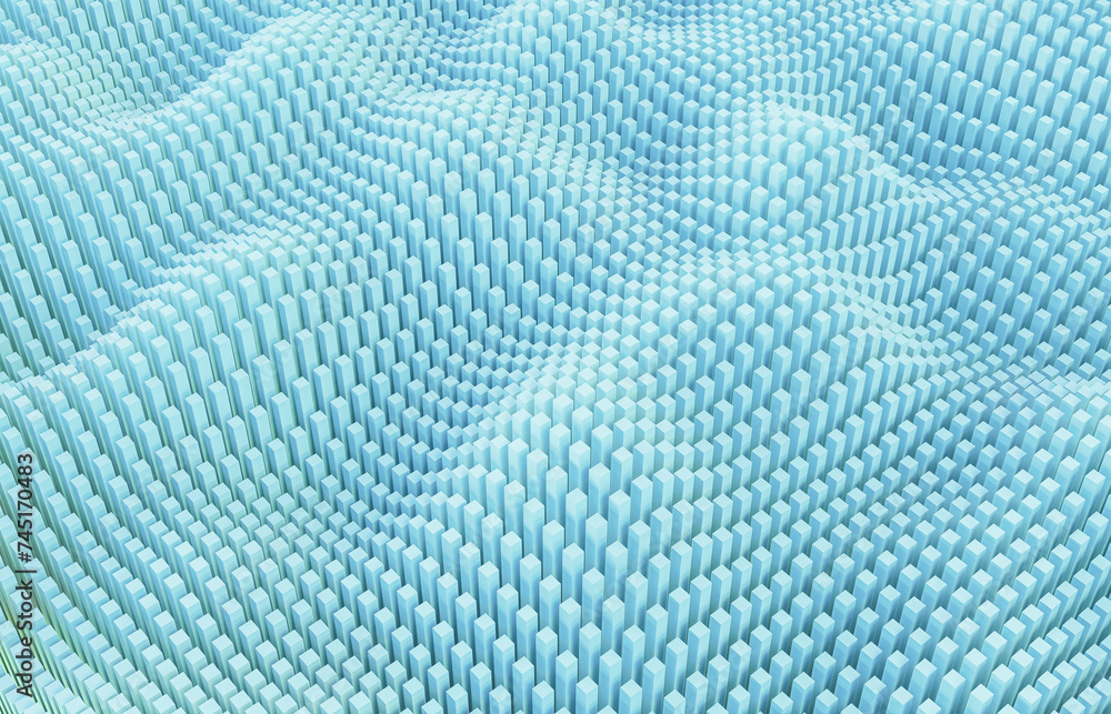Poster Abstract futuristic business technology background with geometric 3d shape. 3d rendering.