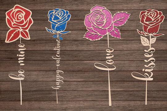 love rose laser cut file