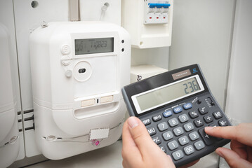 Electricity bills concept with watthour meter