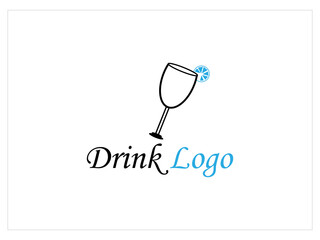 Drinking logo design,drink icon logo vector illustration,