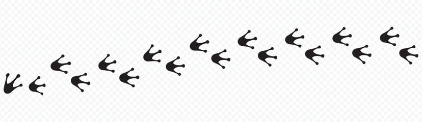 Frog or toad paw footprint. Silhouette. Front and hind frog legs. Black vector isolated on white. Paw print of amphibian, frog, toad, lizard, salamander, newt. Icon, symbol. Print, textile, postcard 