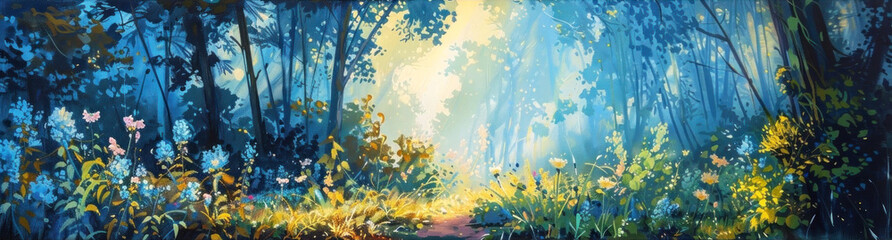 Obraz na płótnie Canvas Download this enchanting forest scene