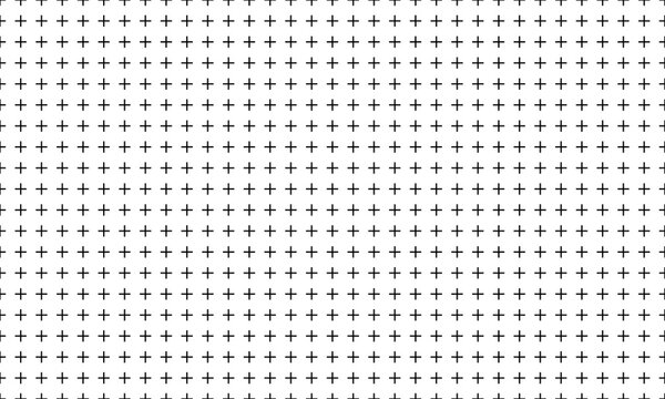 Seamless background pattern from geometric shapes. The pattern is evenly filled with black plus sign.  vector design