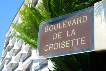 Boulevard de la croisette sign in Cannes