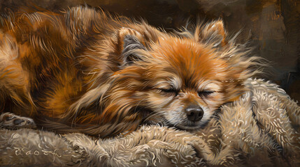 Pomeranian in a peaceful moment