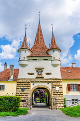 Catherine's Gate in Brasov, Transylvania, Romania; 1559 medieval defence gate - 745177438
