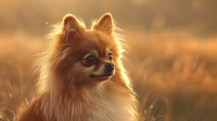 Obraz premium the loyalty and affection of a Pomeranian