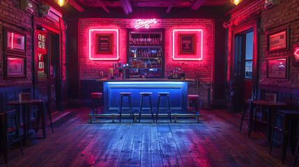 The allure of neon lights in metropolitan nightlife, editorial perspective - (3) - obrazy, fototapety, plakaty
