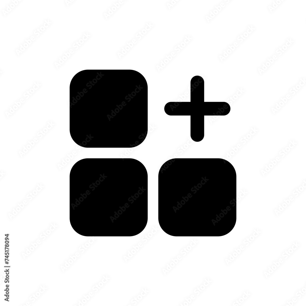 Aufkleber layout grid add icon. grid menu icon sign