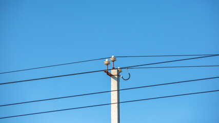 electric pole with wires
