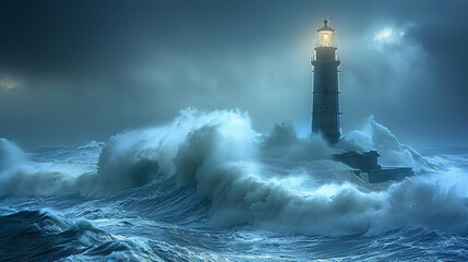 The solitude of lighthouses against stormy seas, documentary approach - (3) - obrazy, fototapety, plakaty