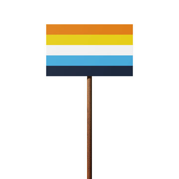 Schild mit der AroAce-Flagge