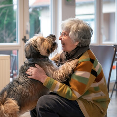 Dog therapy, integration in a social care home for the elderly with a dog, development support, joy and mood improvement