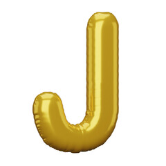 Letter J. 3D letter. letter sign. letter golden. balloon letter.