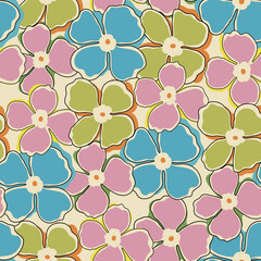 Retro Pattern Minimalistic Pastel Colors - 745181846
