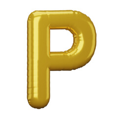 letter P. 3D letter. letter sign. letter golden. balloon letter.