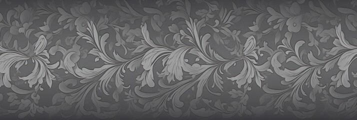 A Gray wallpaper with ornate design, in the style of victorian, repeating pattern vector illustration
