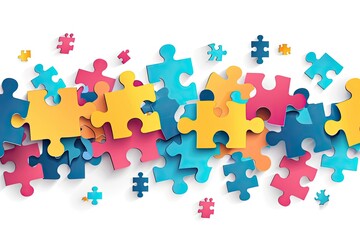 World autism awareness day. Colorful puzzles vector background. autism Symbol, abstract illustration