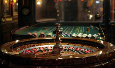 Casino roulette, Close up, Copy space. Generative AI.	