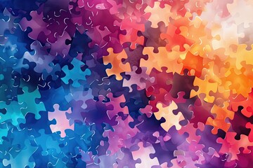 World autism awareness day. Colorful puzzles vector background. autism Symbol, abstract illustration
