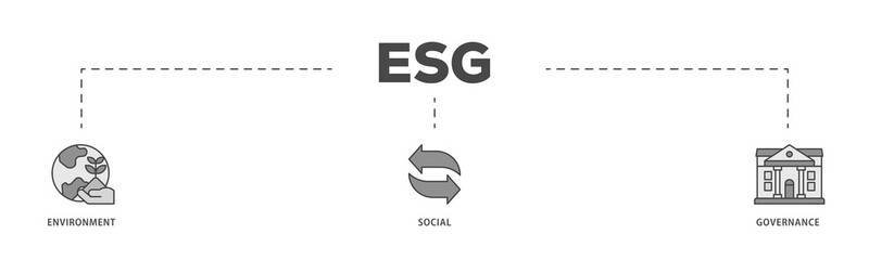 ESG icons process structure web banner illustration of  investment screen ing icon live stroke and easy to edit 