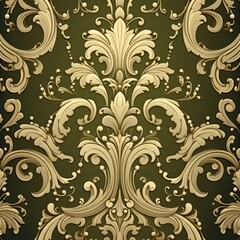 A Khaki wallpaper with ornate design, in the style of victorian, repeating pattern vector illustration