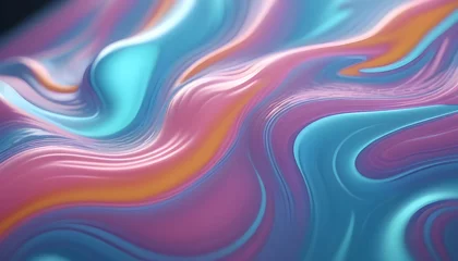 Wall murals Fractal waves abstract colorful holographic background with waves