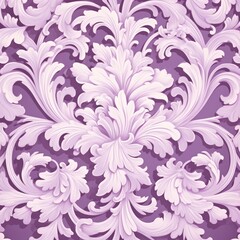 Fototapeta na wymiar A Lilac wallpaper with ornate design, in the style of victorian, repeating pattern vector illustration