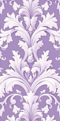 Fototapeta na wymiar A Lilac wallpaper with ornate design, in the style of victorian, repeating pattern vector illustration