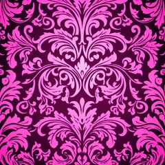 A Pink wallpaper with ornate design, in the style of victorian, repeating pattern vector illustration