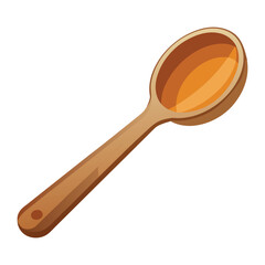 Vector of illustration wooden measuring spoon on white