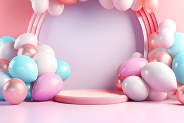 Step into a whimsical celebration with this pastel balloon arch setup, perfect for adding a touch of charm to any festive occasion. Event Decor