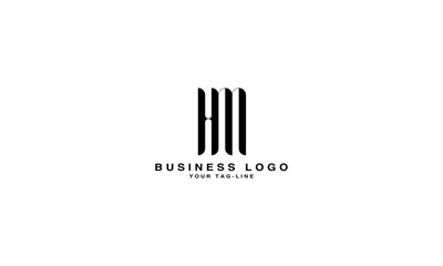 Alphabet Letters HM, MH, Initials Logo Monogram	
