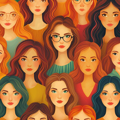 Women's Day, Mother's day girl power illustration art