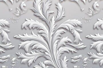 A Silver wallpaper with ornate design, in the style of victorian, repeating pattern vector illustration