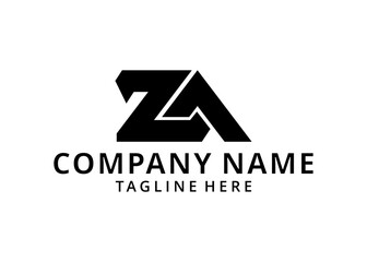 Illustration alphabet letters monogram icon logo AZ or ZA