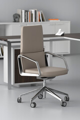 3D render Office chair in office interior . modern office work