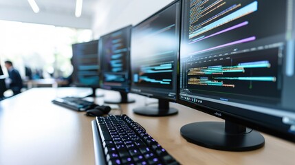 Fototapeta premium computer monitor and keyboard