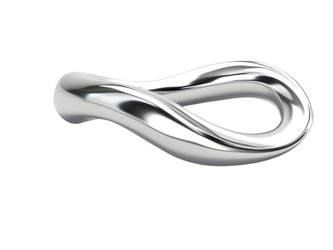 Chrome liquid metallic fluid shape isolated on white background. 3d rendering aluminum. Transparent background
