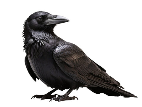 Raven on transparent background