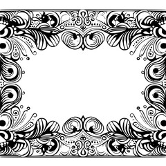 frame, floral, border, vintage, vector, decoration, flower, ornament, design, illustration, pattern, black, swirl, card, wedding, ornate, banner, art, decor, invitation, leaf, element, style, scroll, 